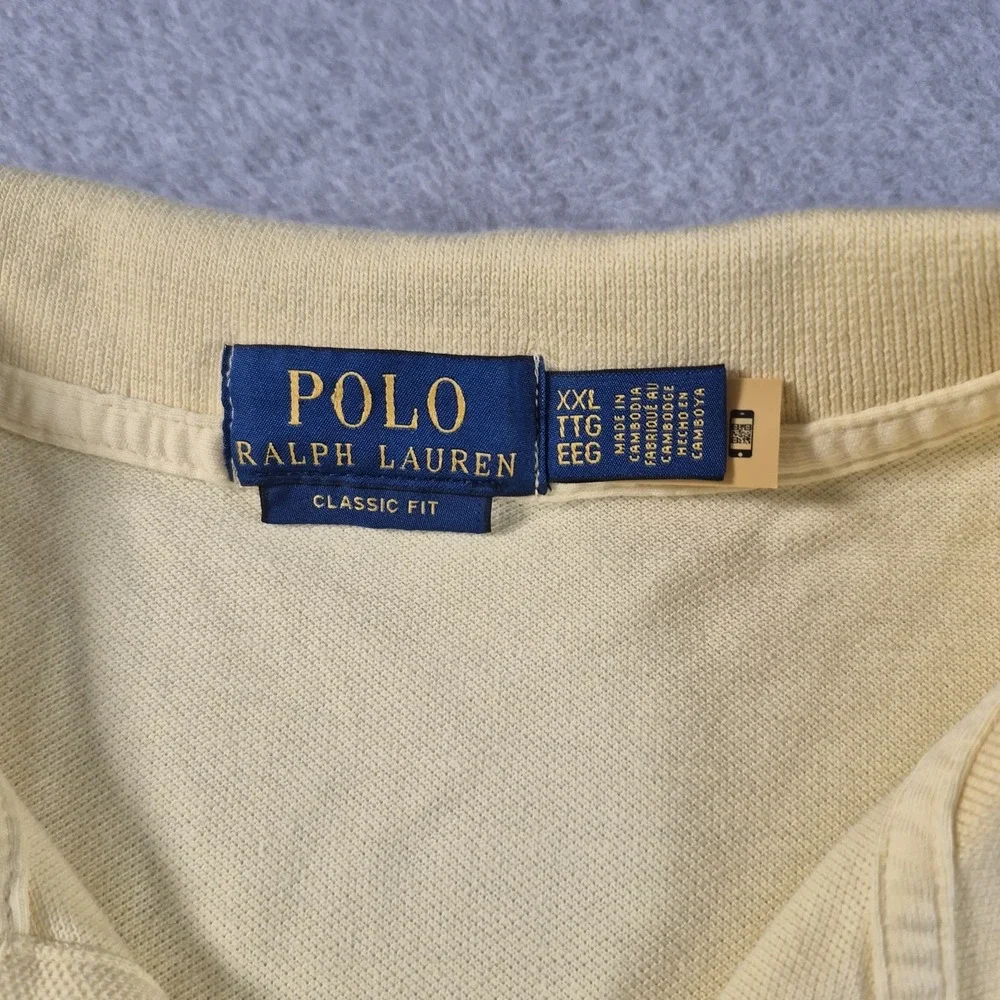 Polo Ralph Lauren Classic Fit Yellow Solid Short Sleeve Polo Shirt Men's XXL